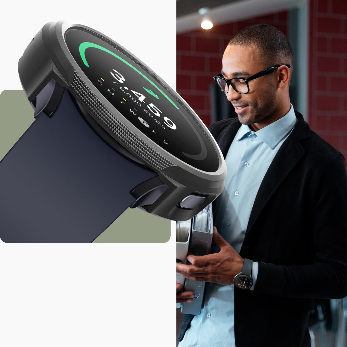 Schutzhülle für Galaxy Watch 7 40mm, Spigen Liquid Air, Schwarz