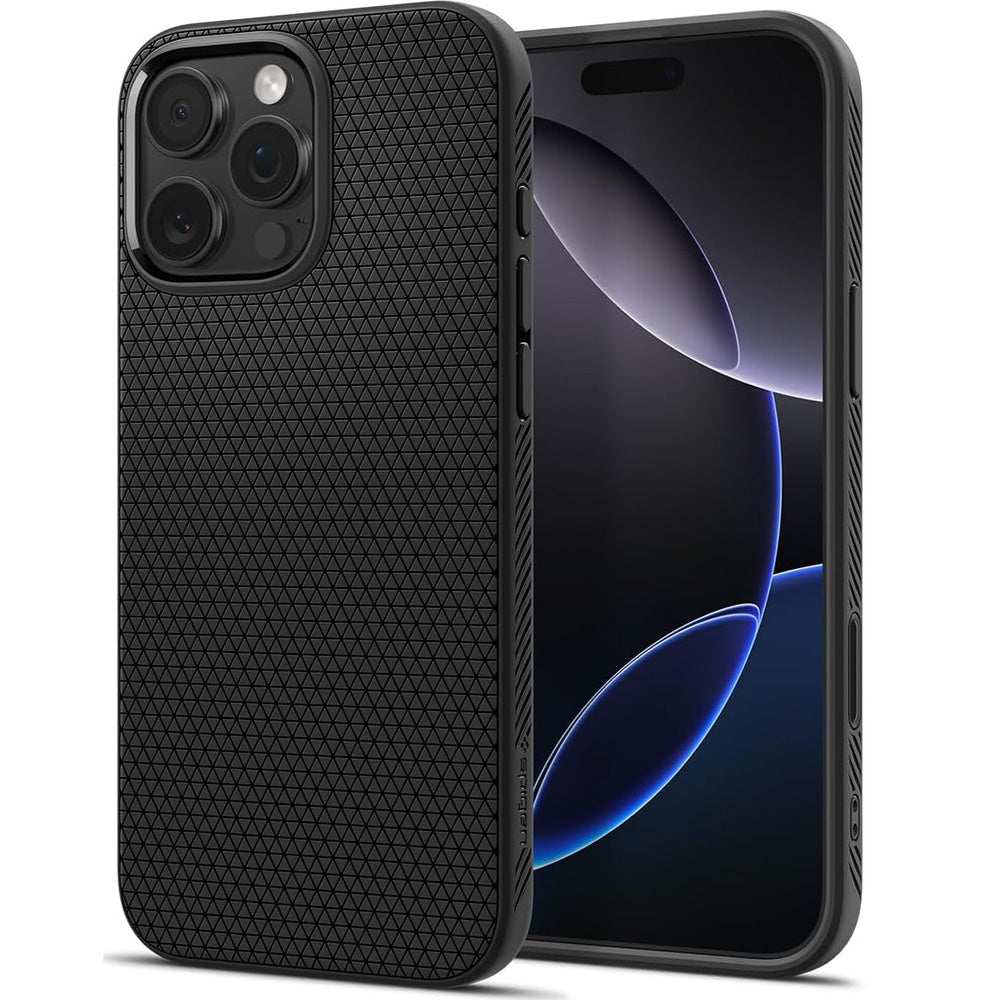 Handyhülle für iPhone 16 Pro, Spigen Liquid Air T Mag (CC) mit MagSafe, Schwarz