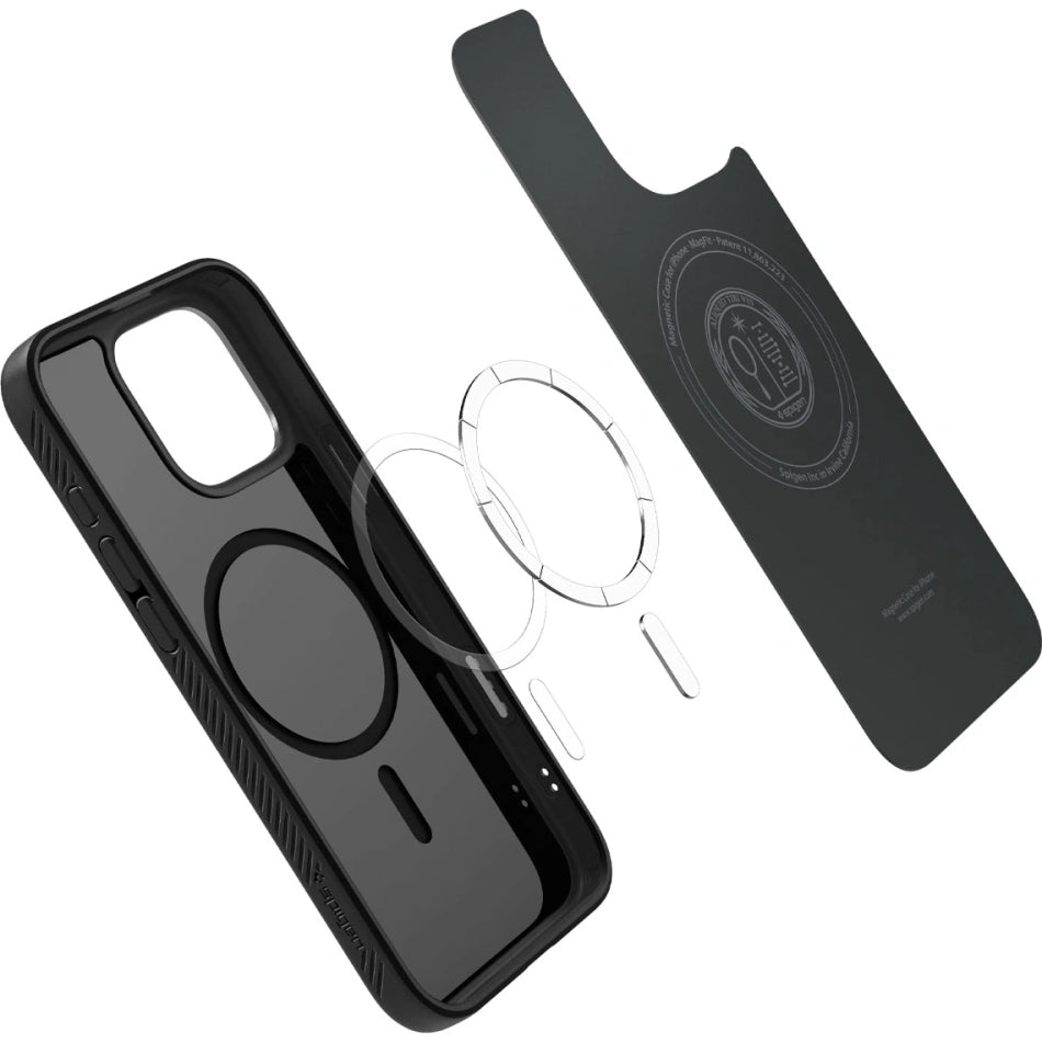 Handyhülle für iPhone 16 Pro, Spigen Liquid Air T Mag (CC) mit MagSafe, Schwarz