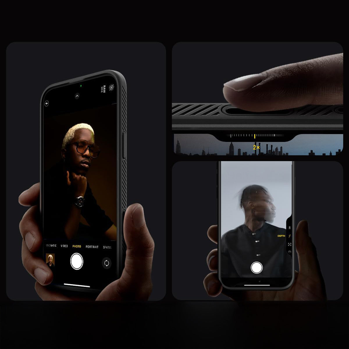 Handyhülle für iPhone 16 Pro, Spigen Liquid Air T Mag (CC) mit MagSafe, Schwarz