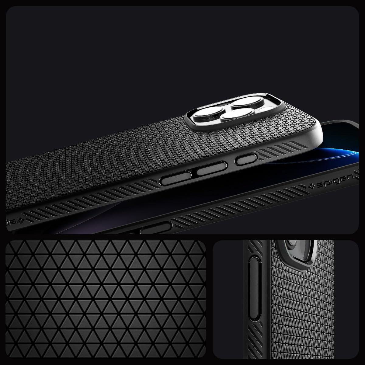 Handyhülle für iPhone 16 Pro, Spigen Liquid Air T Mag (CC) mit MagSafe, Schwarz