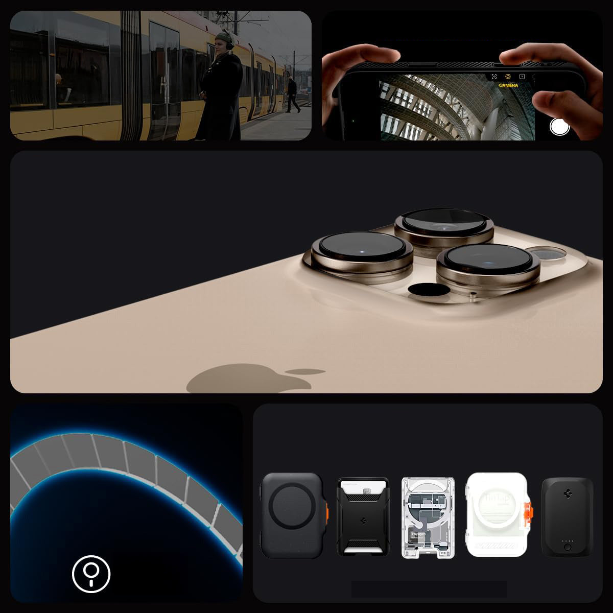 Handyhülle für iPhone 16 Pro, Spigen Liquid Air T Mag (CC) mit MagSafe, Schwarz