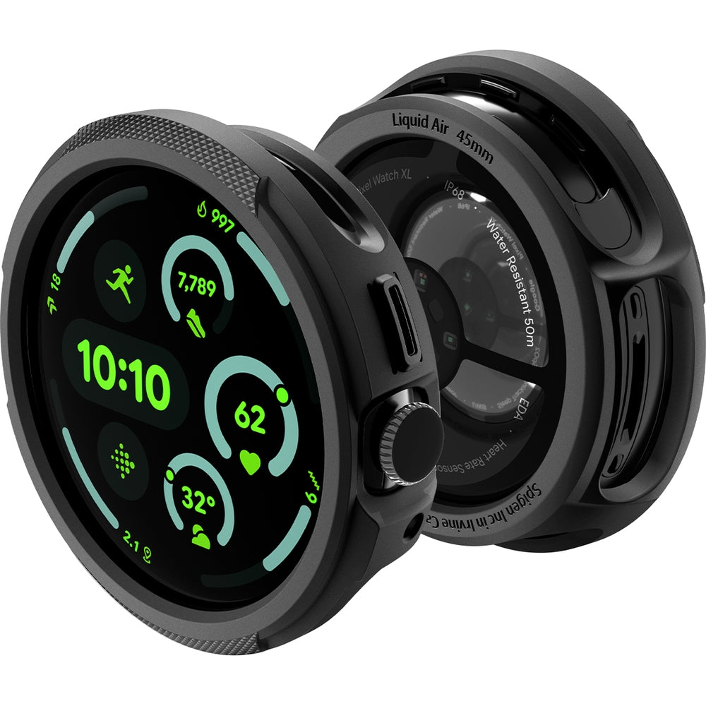 Hülle für Pixel Watch 4 45 mm, Spigen Liquid Air V2, Schwarz