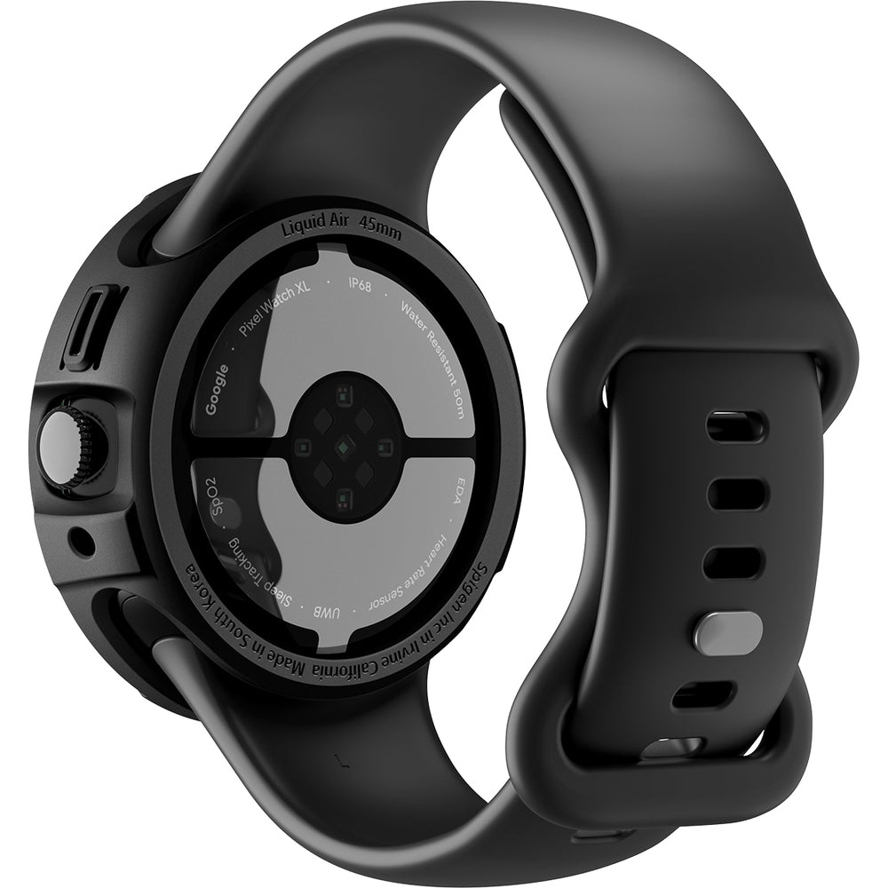 Hülle für Pixel Watch 4 45 mm, Spigen Liquid Air V2, Schwarz