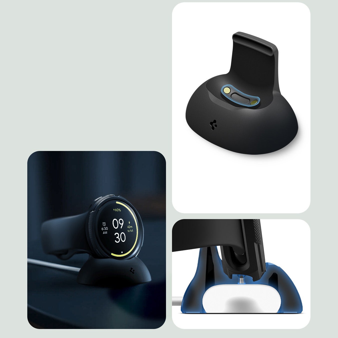 Hülle für Pixel Watch 4 45 mm, Spigen Liquid Air V2, Schwarz