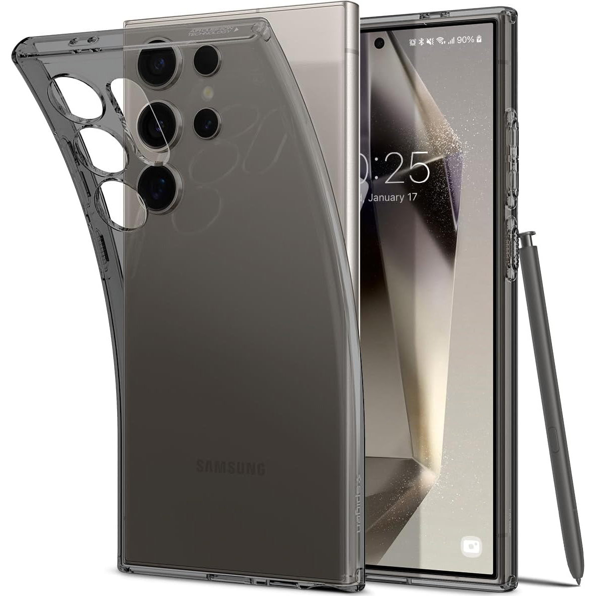 Schutzhülle für Galaxy S24 Ultra, Spigen Liquid Crystal, Rauchfarben
