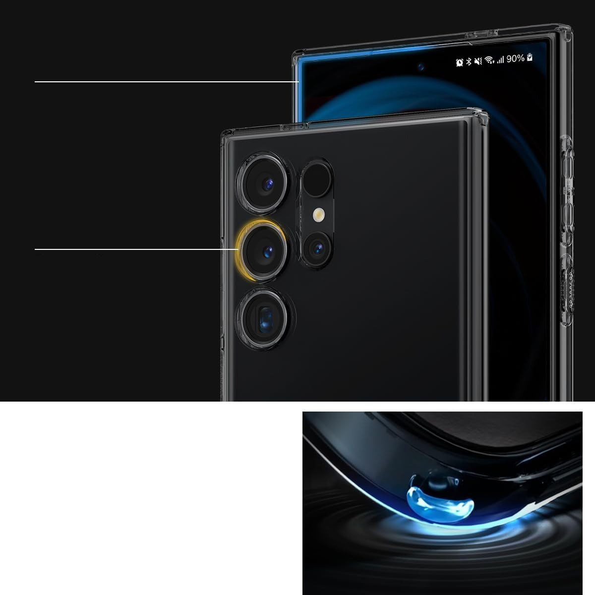 Schutzhülle für Galaxy S24 Ultra, Spigen Liquid Crystal, Rauchfarben