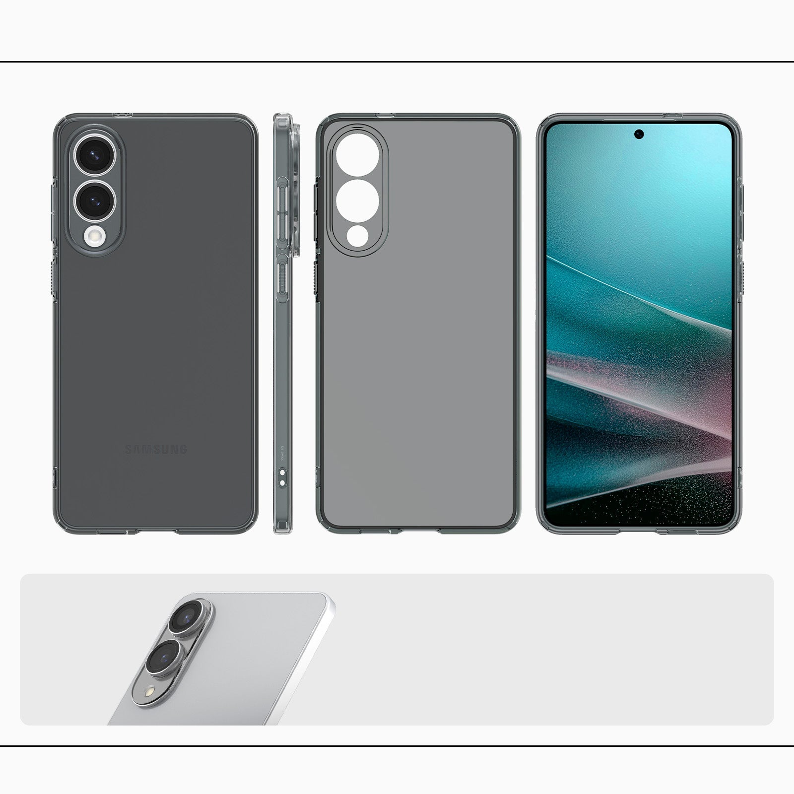 Handyhülle für Galaxy S25 Edge, Spigen Liquid Crystal, Rauchfarben