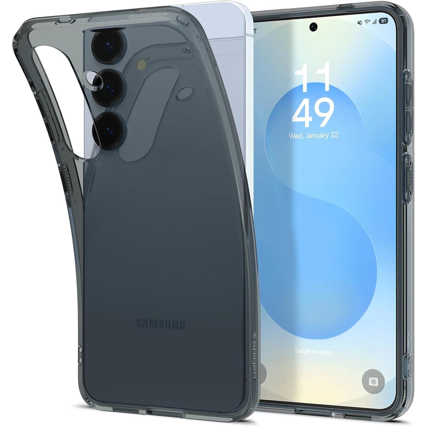 Handyhülle für Galaxy S25, Spigen Liquid Crystal, Rauchfarben