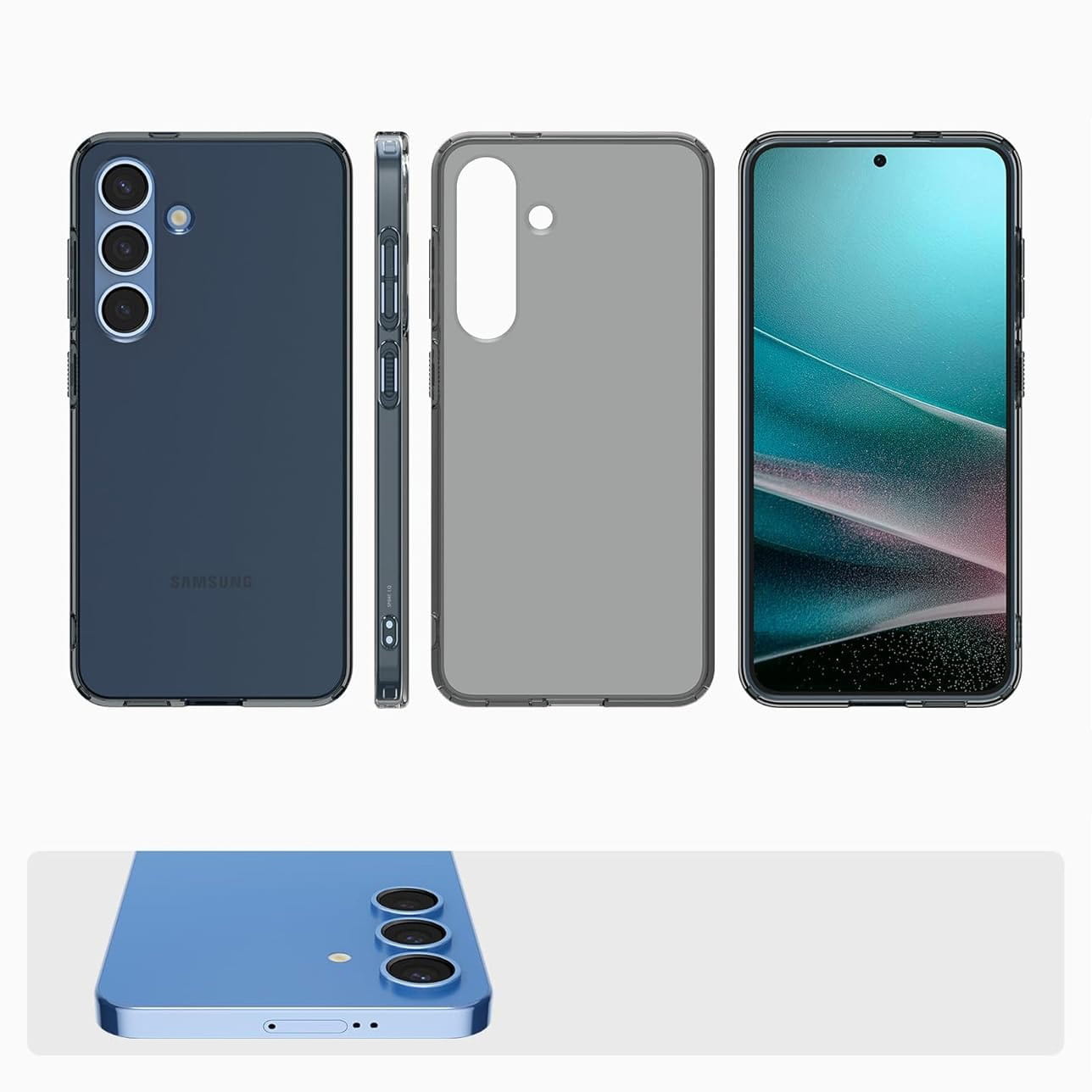 Handyhülle für Galaxy S25, Spigen Liquid Crystal, Rauchfarben