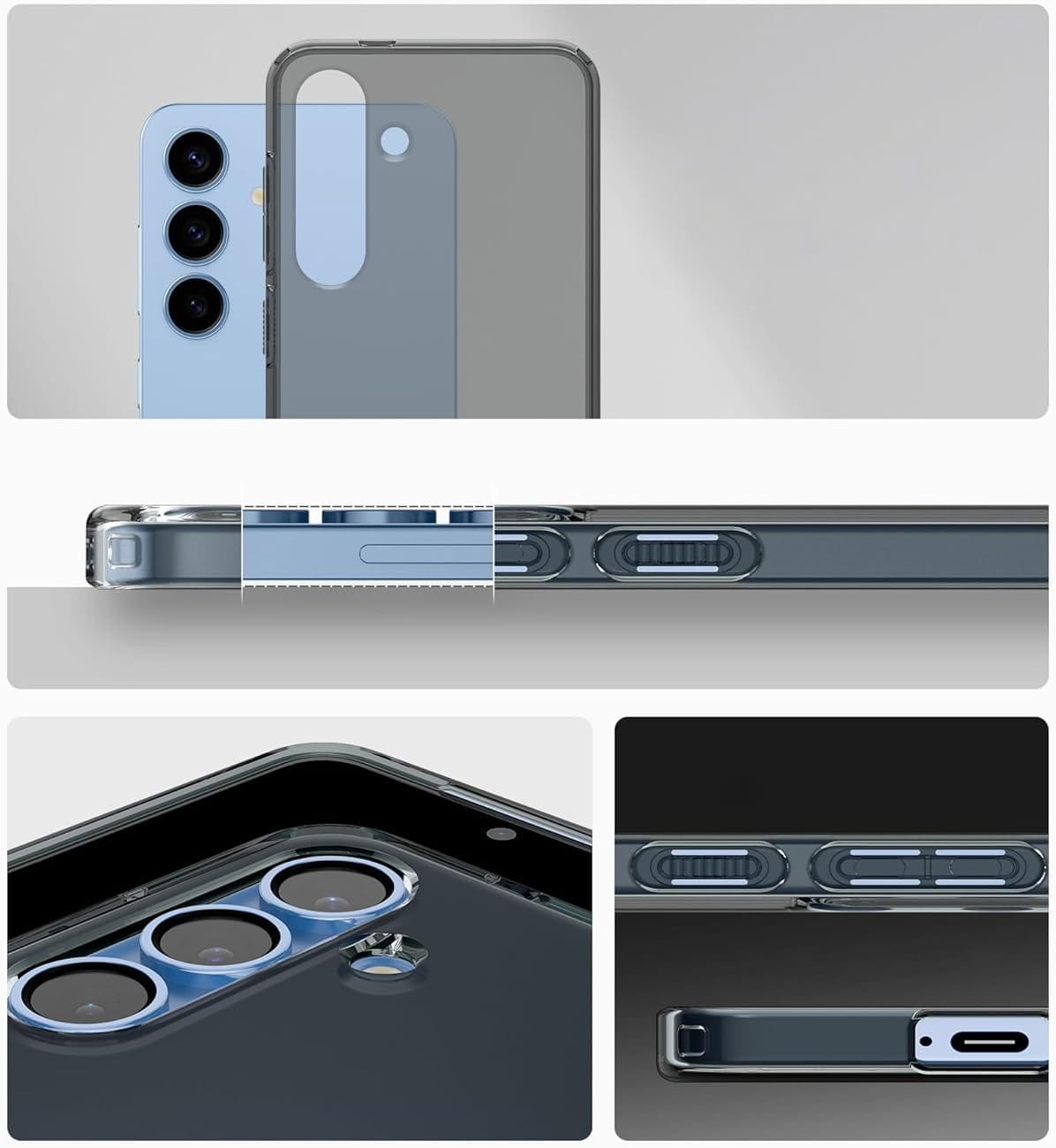 Handyhülle für Galaxy S25, Spigen Liquid Crystal, Rauchfarben