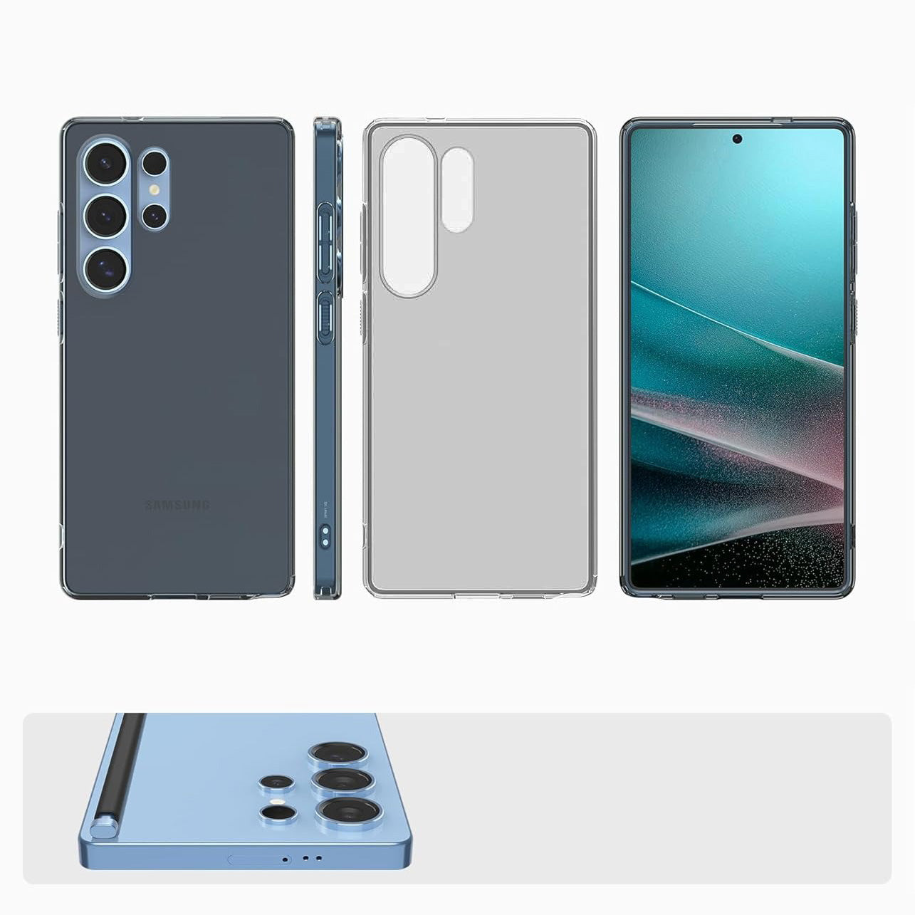Handyhülle für Galaxy S25 Ultra, Spigen Liquid Crystal, Rauchfarben