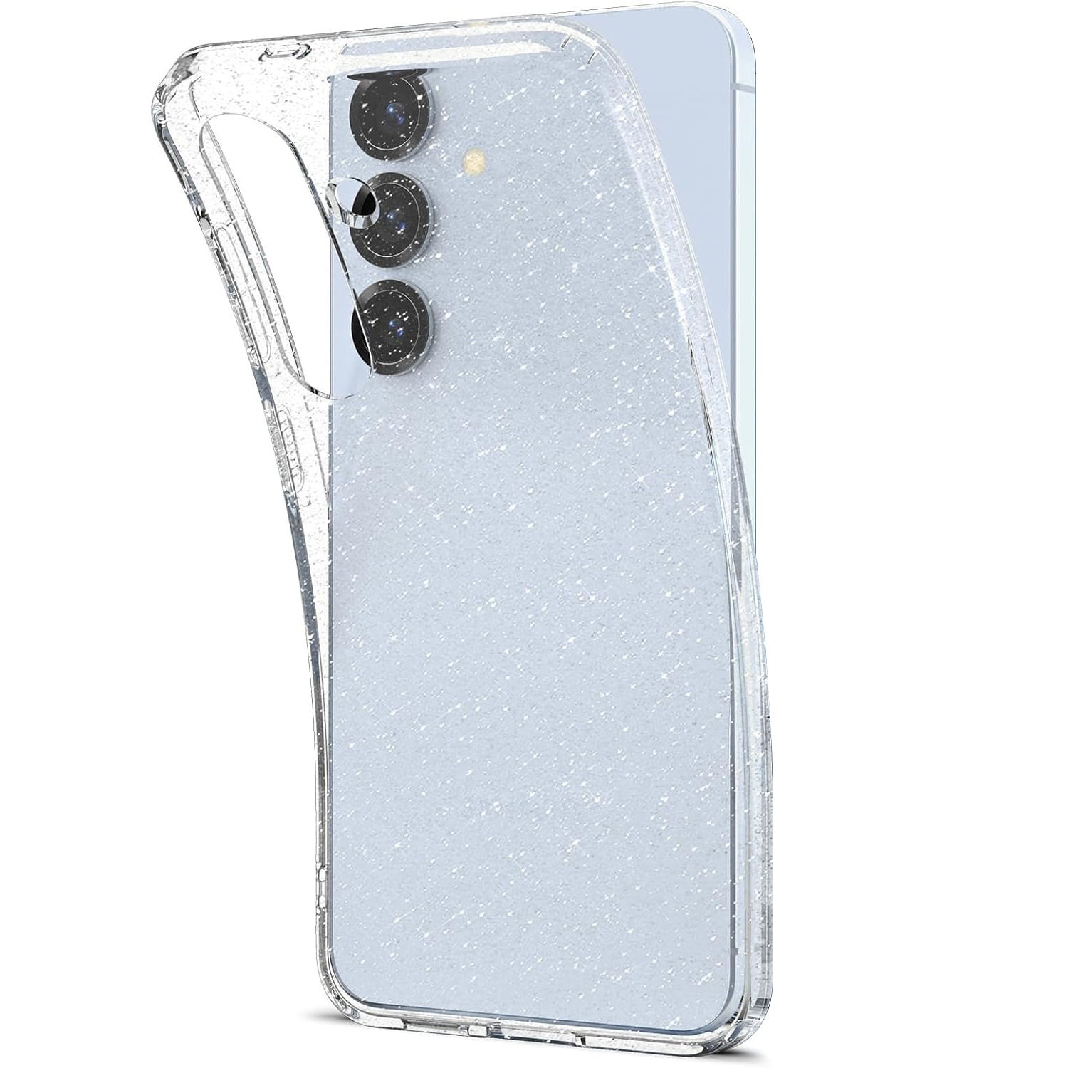 Handyhülle für Galaxy S25, Spigen Liquid Crystal Glitter, Transparent mit Glitzer
