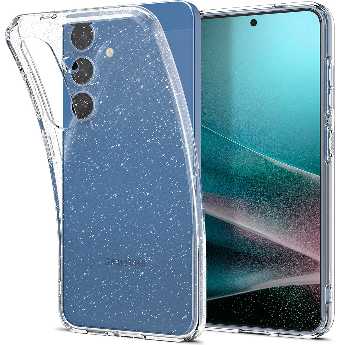 Handyhülle für Galaxy S25 Plus, Spigen Liquid Crystal Glitter, Transparent mit Glitzer