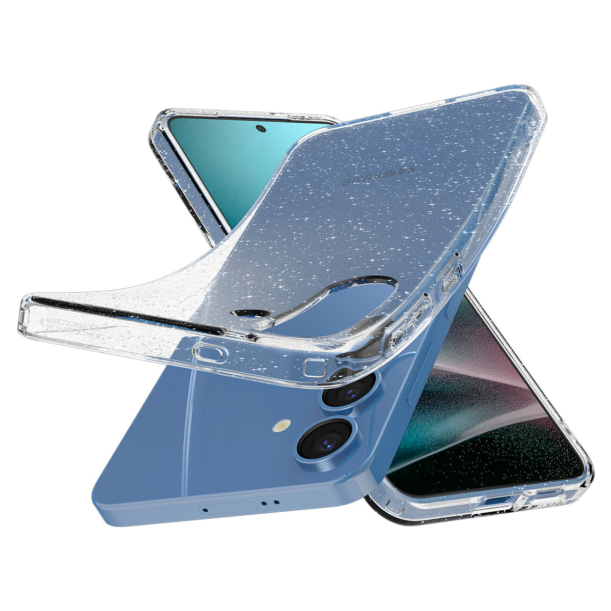 Handyhülle für Galaxy S25 Plus, Spigen Liquid Crystal Glitter, Transparent mit Glitzer
