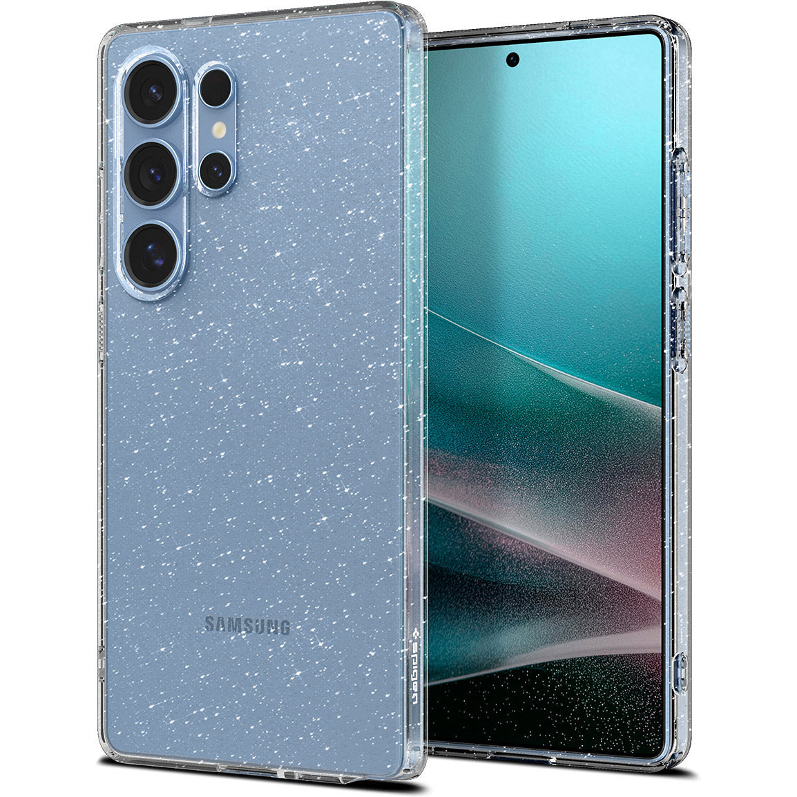 Handyhülle für Galaxy S25 Ultra, Spigen Liquid Crystal Glitter, Transparent mit Glitzer
