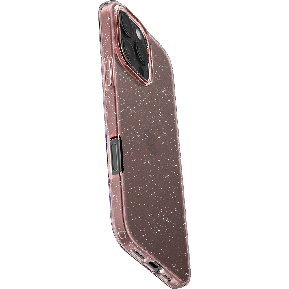Handyhülle für iPhone 16 Pro, Spigen Liquid Crystal Glitter, Rosa mit Glitzer