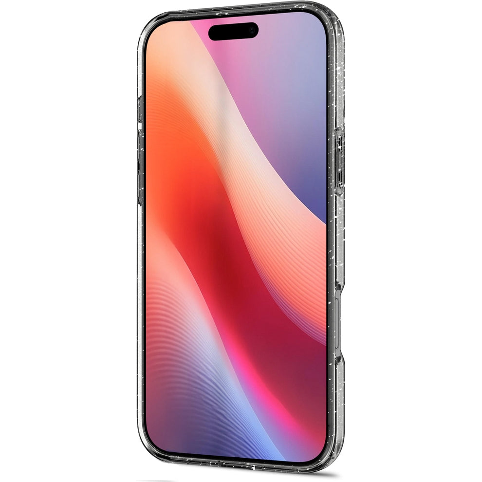 Handyhülle für iPhone 16 Pro, Spigen Liquid Crystal Glitter, Transparent mit Glitzer