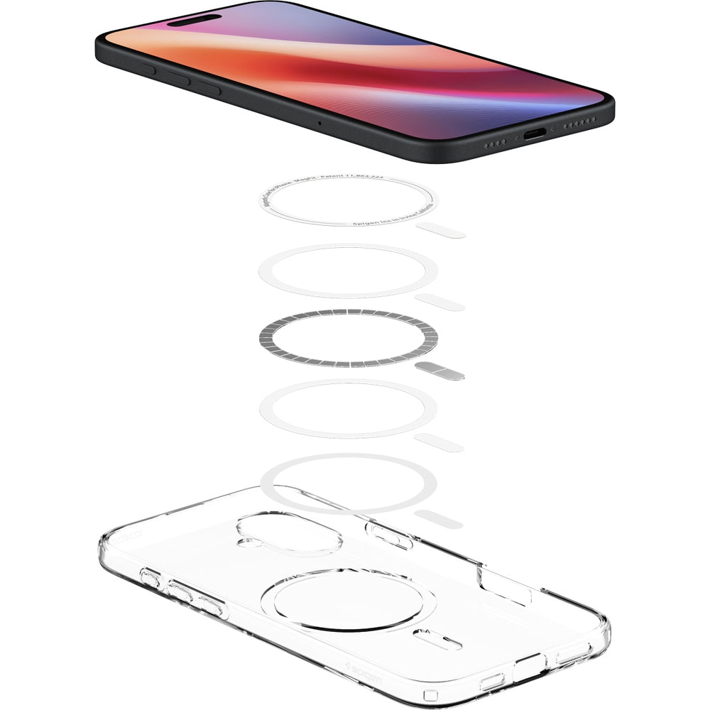 Handyhülle für iPhone 16 Plus, Spigen Liquid Crystal Mag mit MagSafe, Transparent
