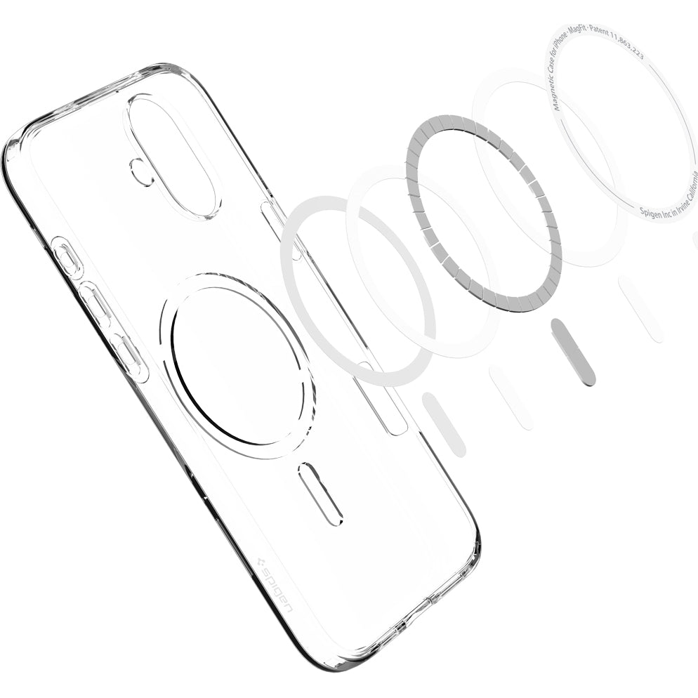 Handyhülle für iPhone 16 Plus, Spigen Liquid Crystal Mag mit MagSafe, Transparent