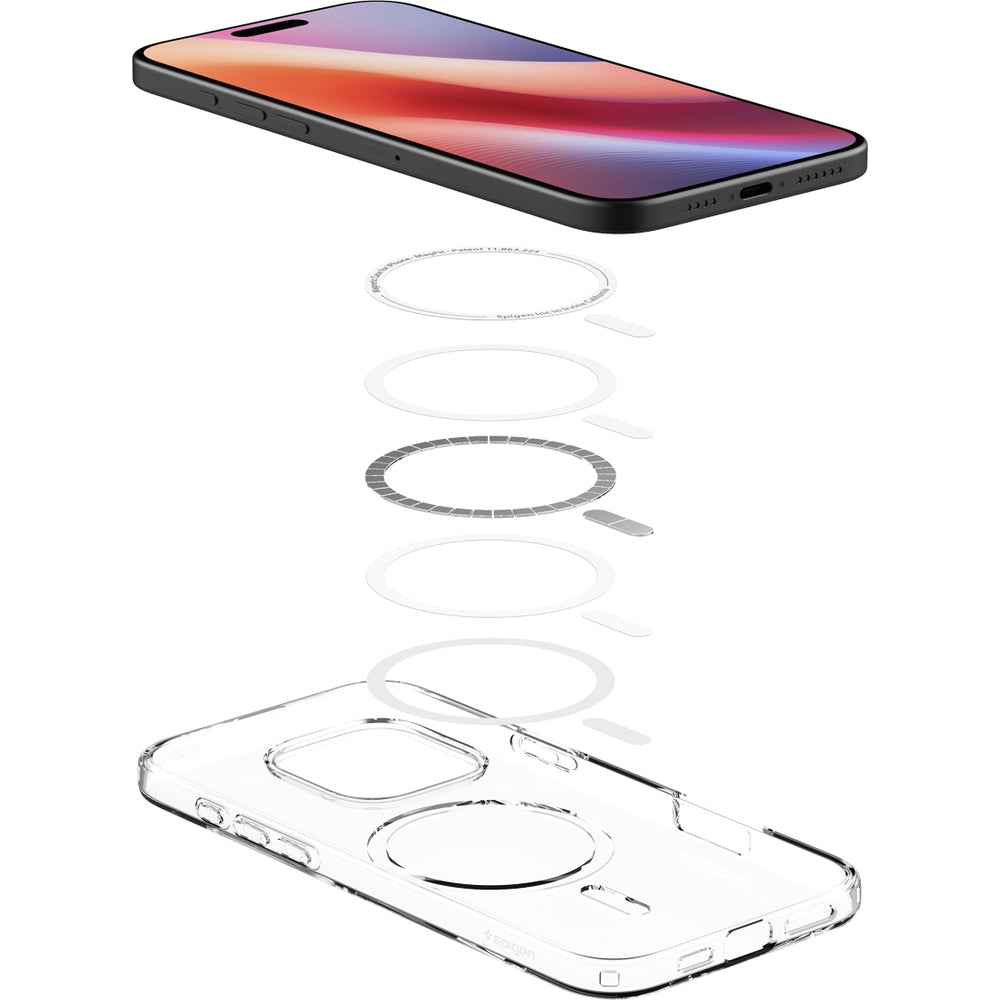 Handyhülle für iPhone 16 Pro, Spigen Liquid Crystal Mag mit MagSafe, Transparent