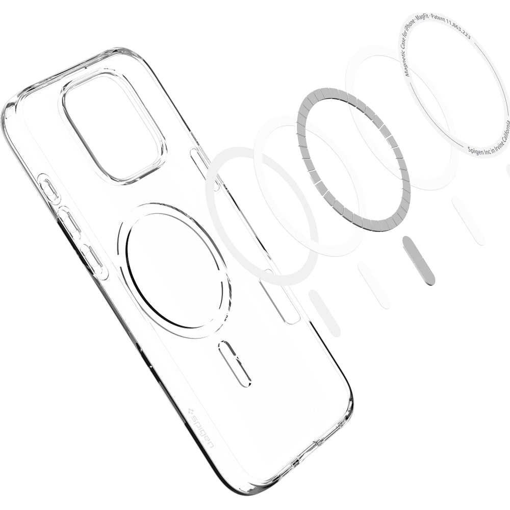 Handyhülle für iPhone 16 Pro, Spigen Liquid Crystal Mag mit MagSafe, Transparent