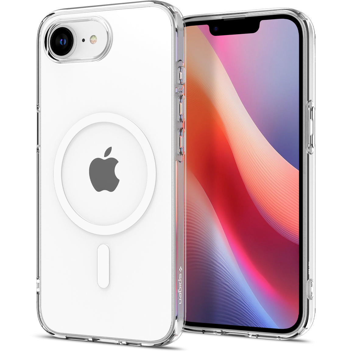 Handyhülle für iPhone 17e / 16e, Spigen Liquid Crystal Mag mit MagSafe, Transparent-Weiß