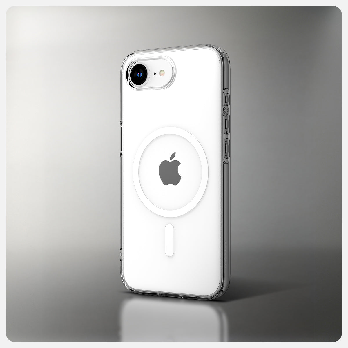 Handyhülle für iPhone 17e / 16e, Spigen Liquid Crystal Mag mit MagSafe, Transparent-Weiß