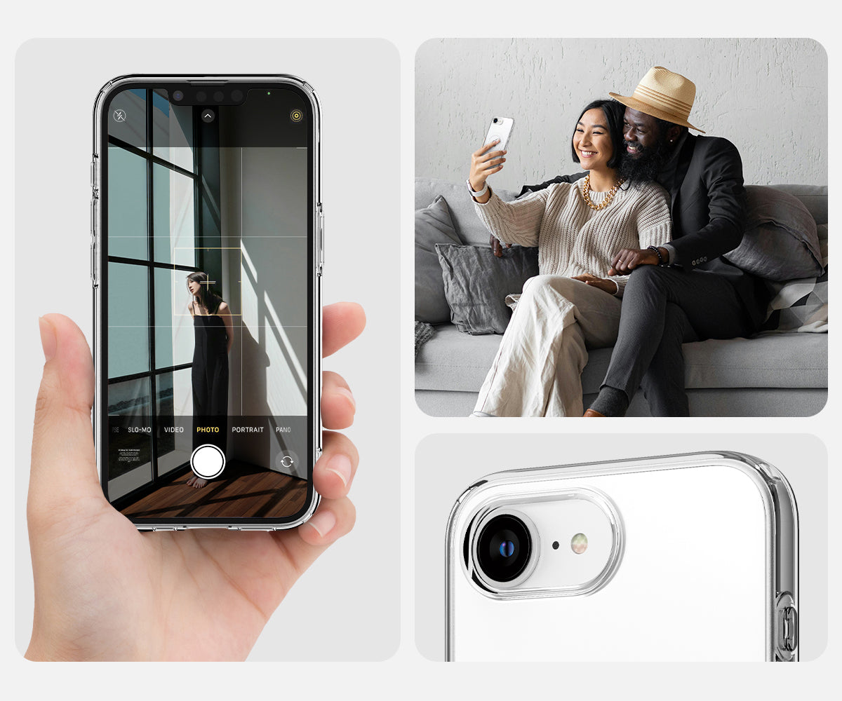 Handyhülle für iPhone 17e / 16e, Spigen Liquid Crystal Mag mit MagSafe, Transparent-Weiß