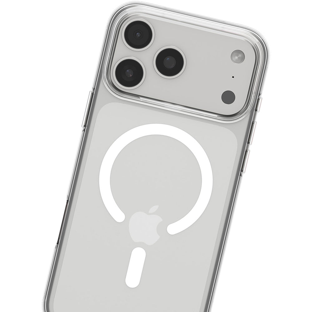 Handyhülle für iPhone 17 Pro, Spigen Liquid Crystal Mag mit MagSafe, Transparent-Weiß