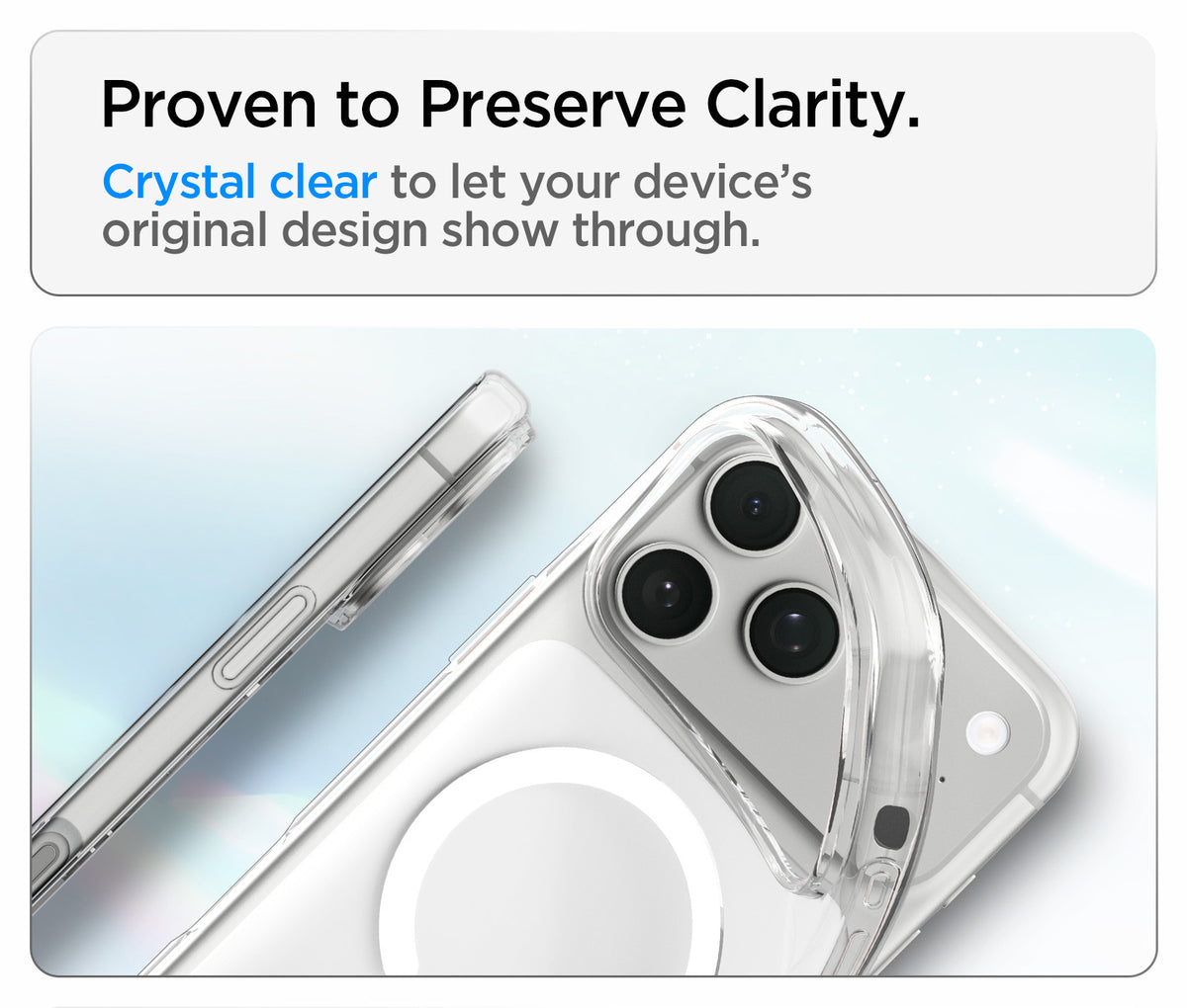 Handyhülle für iPhone 18 Pro, Spigen Liquid Crystal Mag mit MagSafe, Transparent-Weiß (3/16)