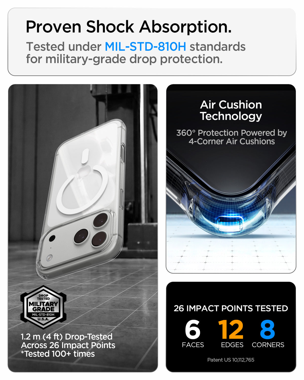 Handyhülle für iPhone 18 Pro, Spigen Liquid Crystal Mag mit MagSafe, Transparent-Weiß (7/16)