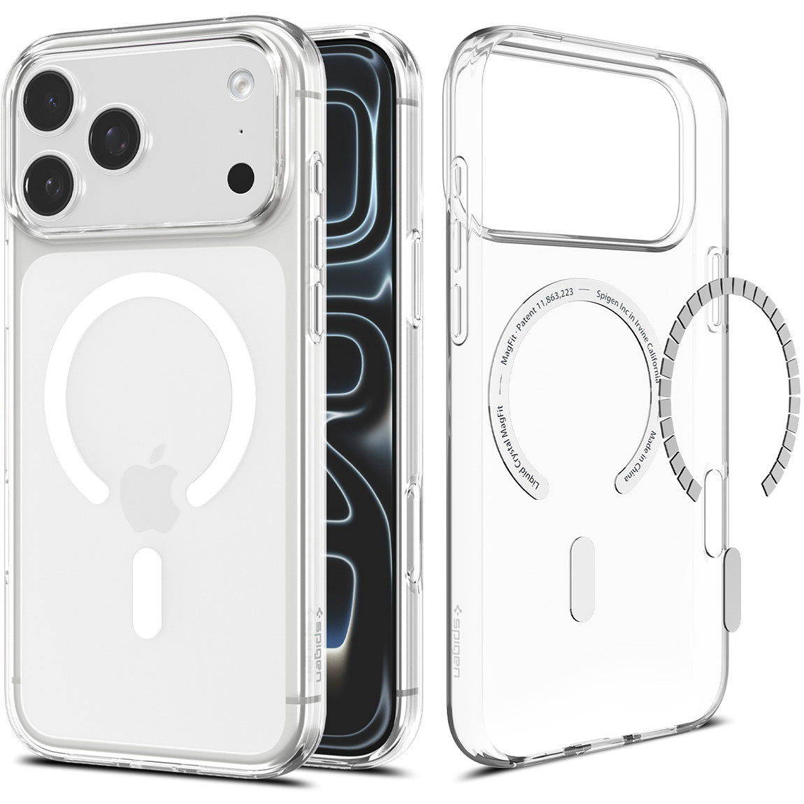 Handyhülle für iPhone 18 Pro, Spigen Liquid Crystal Mag mit MagSafe, Transparent-Weiß (9/16)