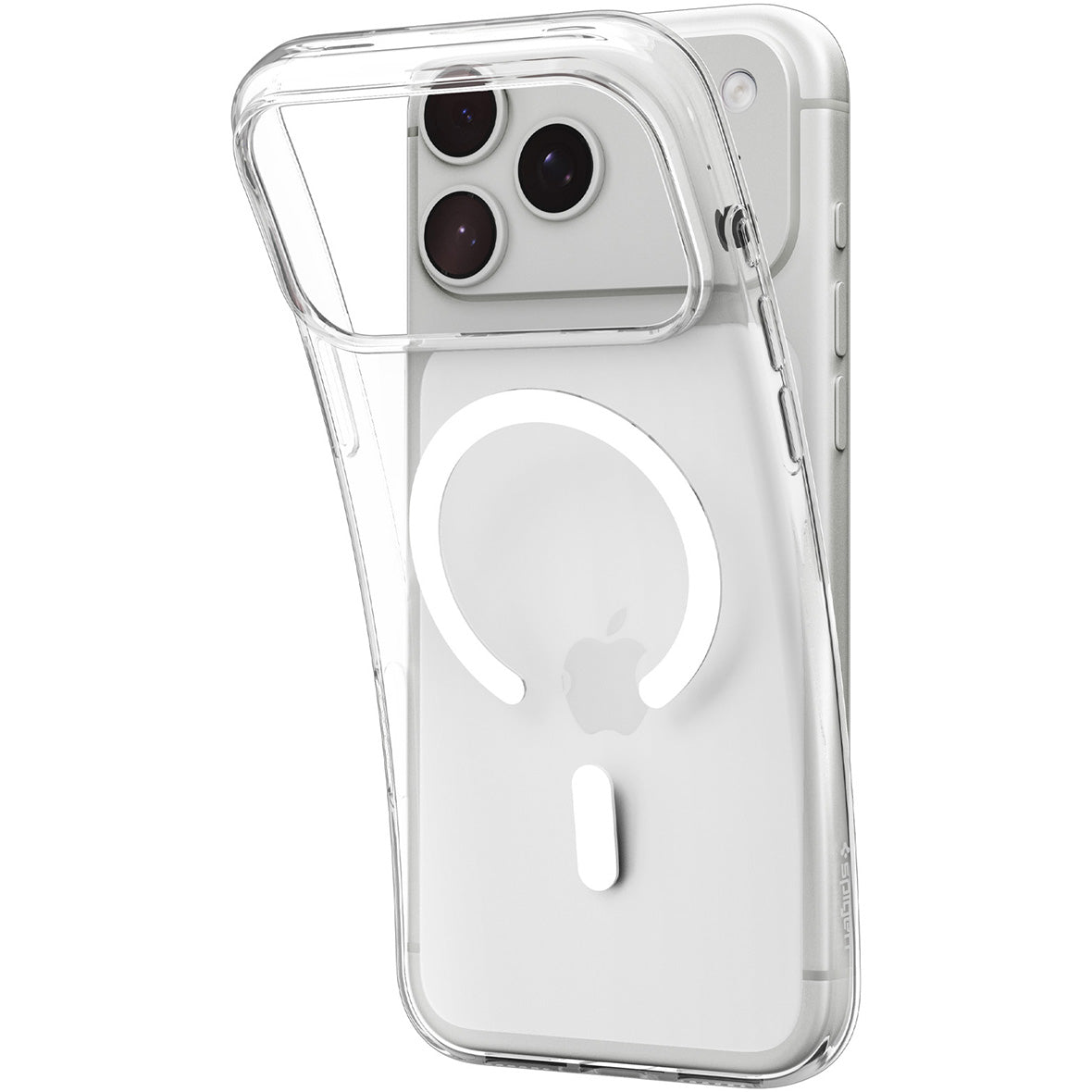 Handyhülle für iPhone 18 Pro, Spigen Liquid Crystal Mag mit MagSafe, Transparent-Weiß (10/16)