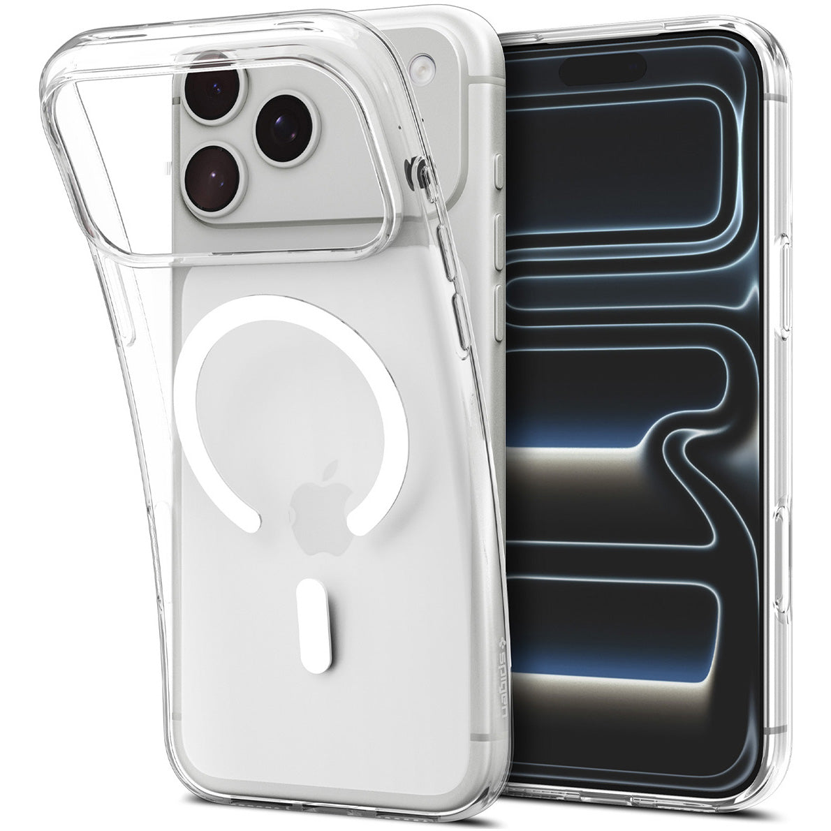Handyhülle für iPhone 18 Pro Max, Spigen Liquid Crystal Mag mit MagSafe, Transparent-Weiß (9/16)