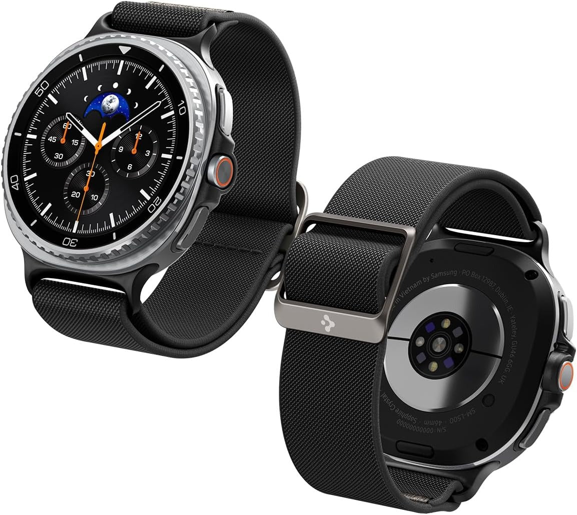 Armband für Galaxy Watch 8 40/44 mm, Classic 46 mm, Spigen Lite Fit, Schwarz
