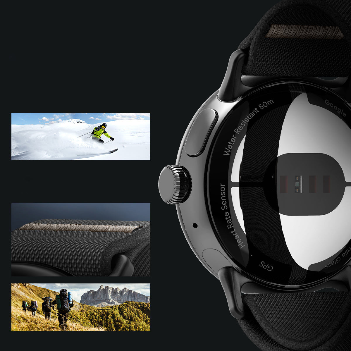 Armband für Pixel Watch 5 / 4 / 3 / 2 / 1 41 mm, Spigen Lite Fit, Schwarz