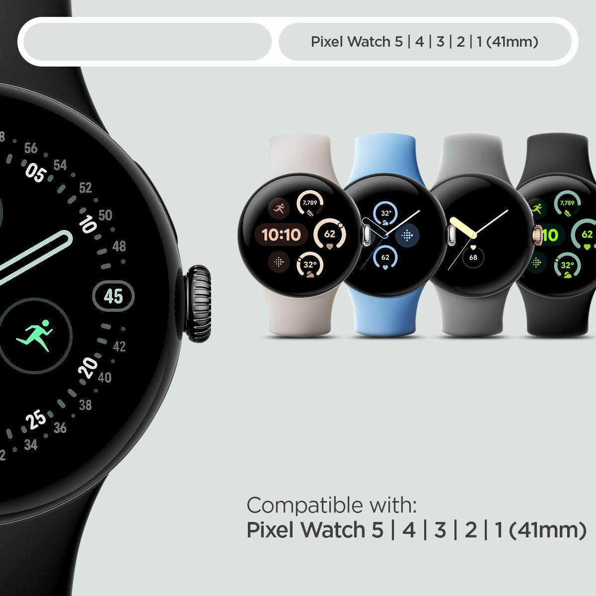 Armband für Pixel Watch 5 / 4 / 3 / 2 / 1 41 mm, Spigen Lite Fit, Schwarz