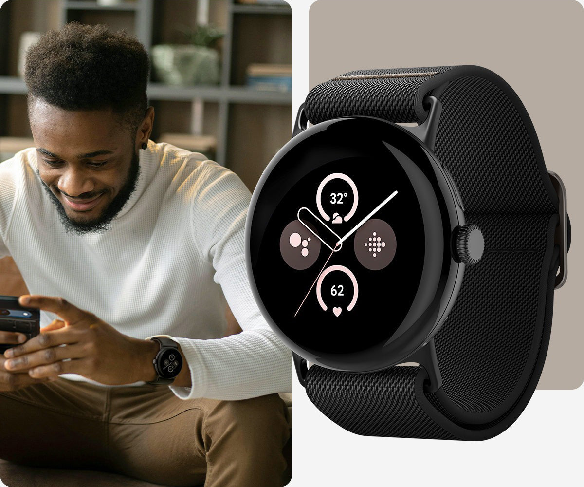 Armband für Google Pixel Watch 3 (45mm) / 5 (45mm) / 4 (45mm), Spigen Lite Fit, Schwarz (5/12)