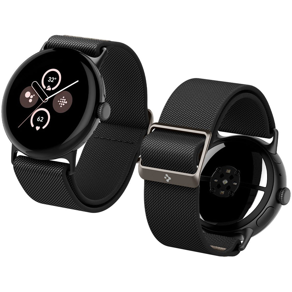 Armband für Google Pixel Watch 3 (45mm) / 5 (45mm) / 4 (45mm), Spigen Lite Fit, Schwarz (7/12)