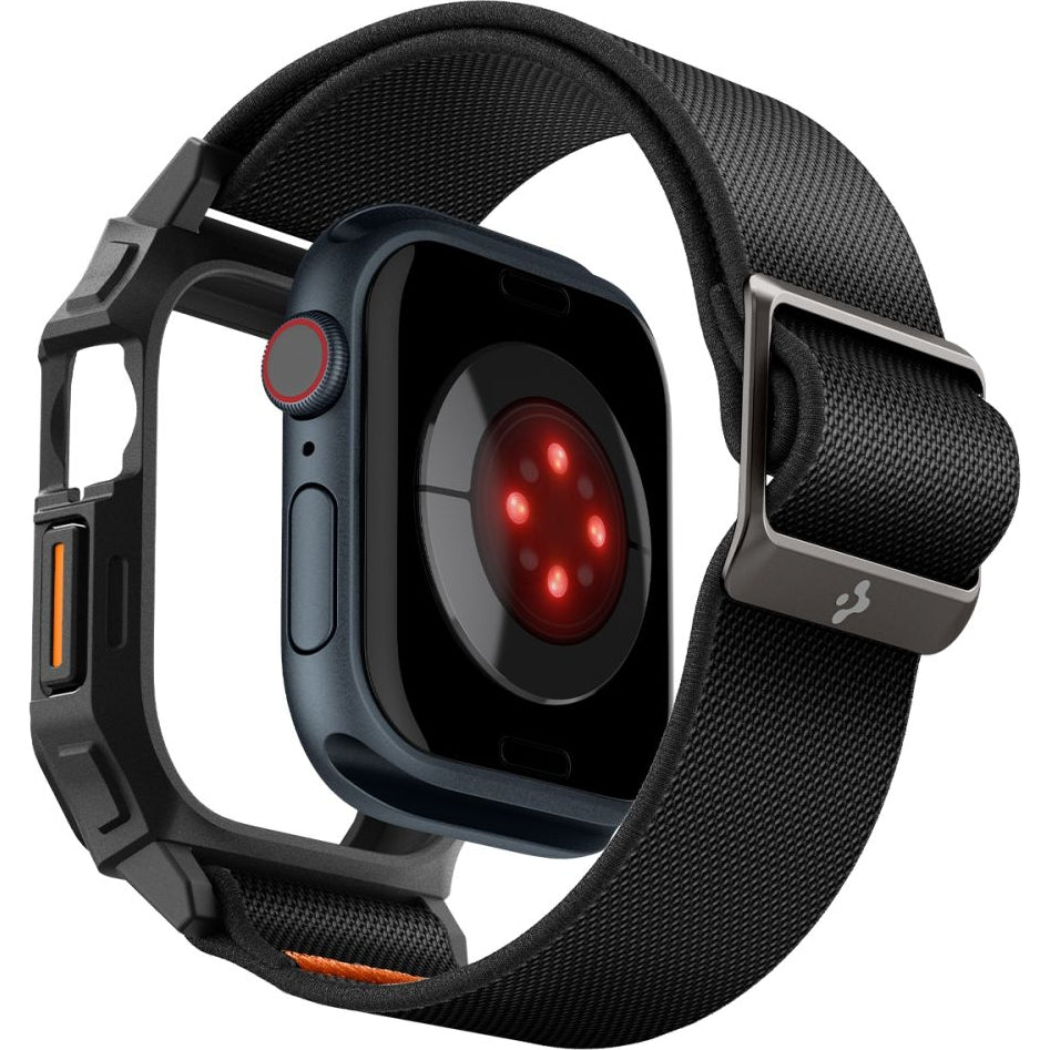 Etui mit Armband für Apple Watch 11 / 10 46 mm, Spigen Lite Fit Pro, Schwarz