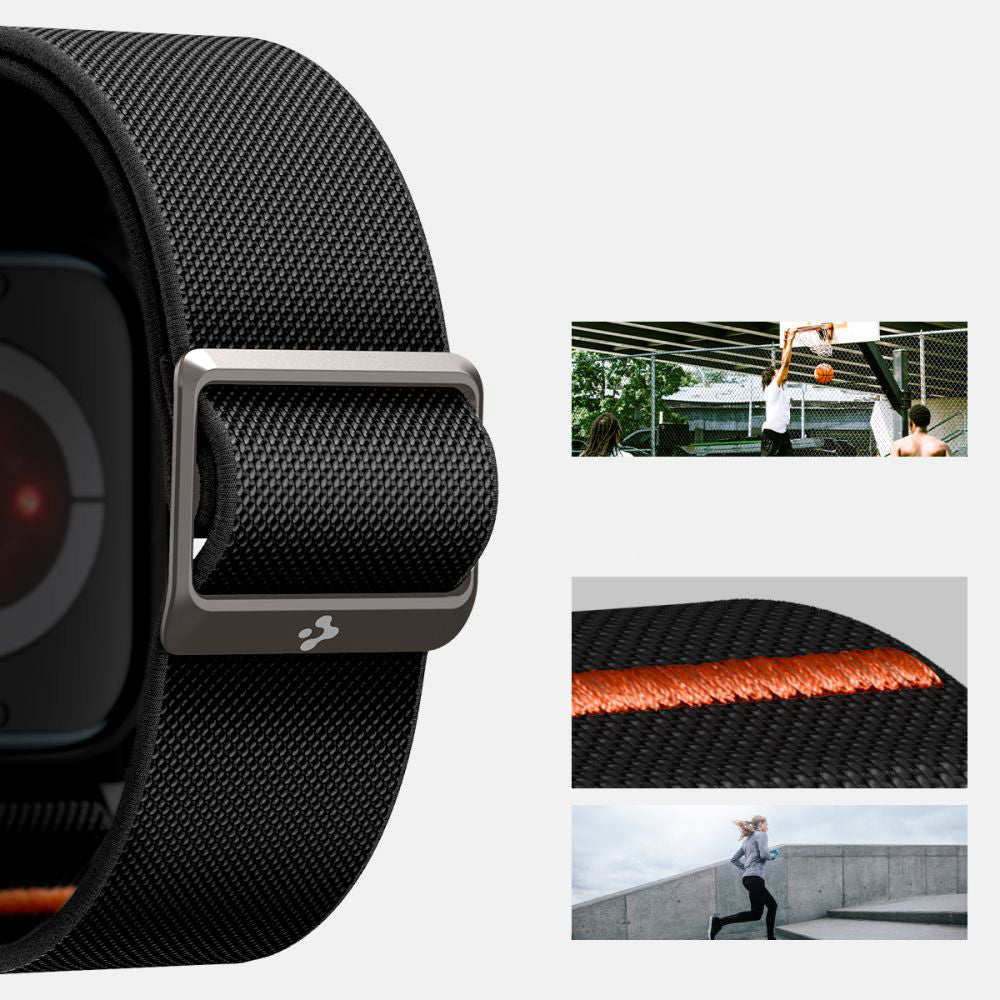 Etui mit Armband für Apple Watch 11 / 10 46 mm, Spigen Lite Fit Pro, Schwarz