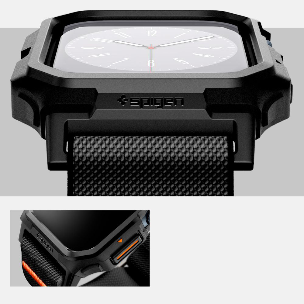 Etui mit Armband für Apple Watch 11 / 10 46 mm, Spigen Lite Fit Pro, Schwarz