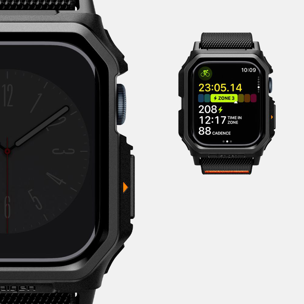 Etui mit Armband für Apple Watch 11 / 10 46 mm, Spigen Lite Fit Pro, Schwarz