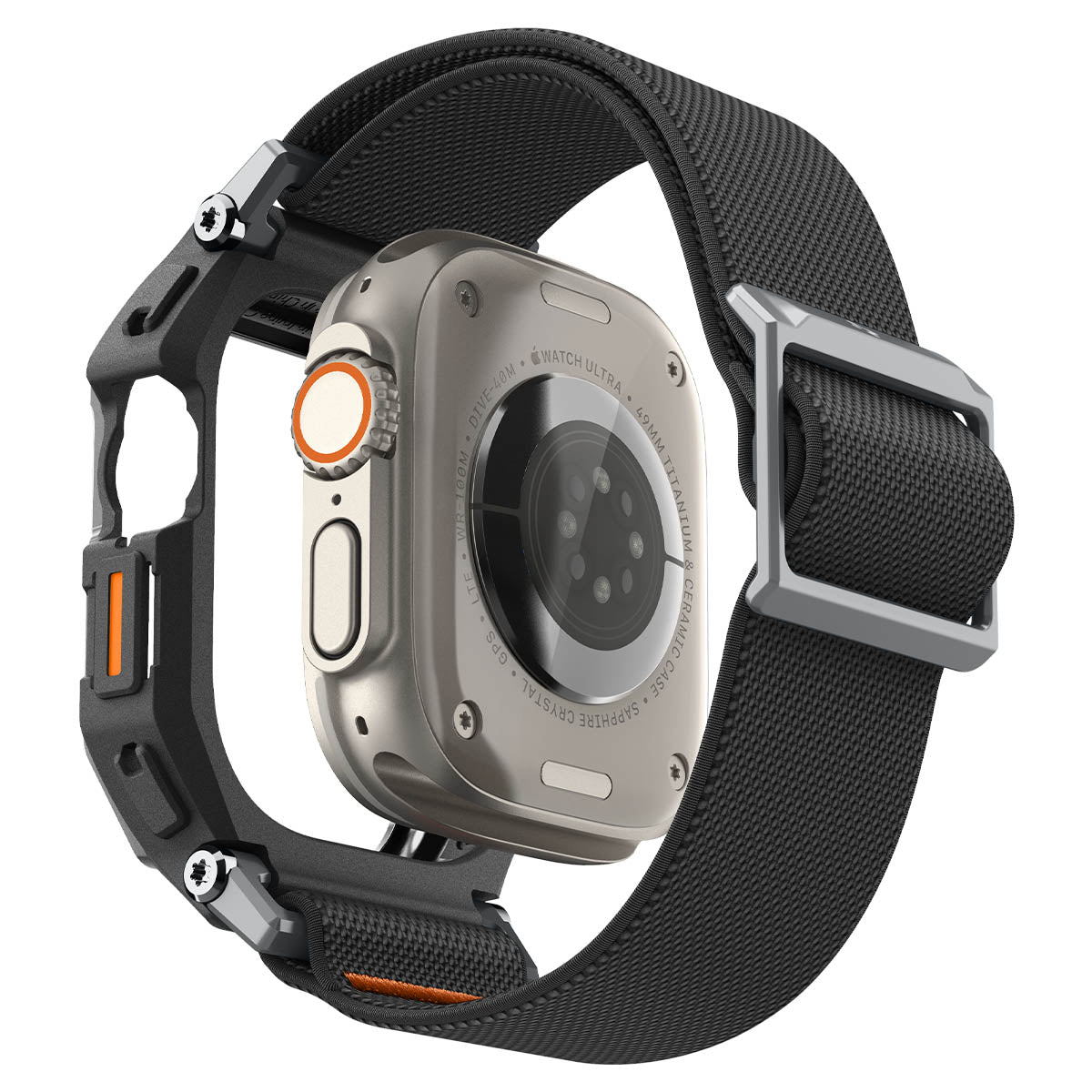 Hülle mit Armband + Glas für Apple Watch Ultra 3 / 2 / 1 (49 mm), Spigen Lite Fit Pro SP, Schwarz