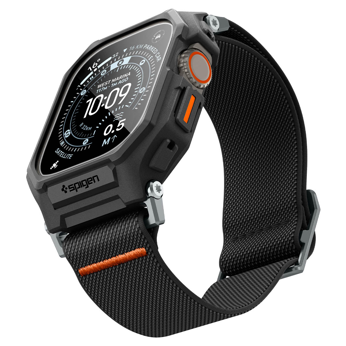 Hülle mit Armband + Glas für Apple Watch Ultra 3 / 2 / 1 (49 mm), Spigen Lite Fit Pro SP, Schwarz