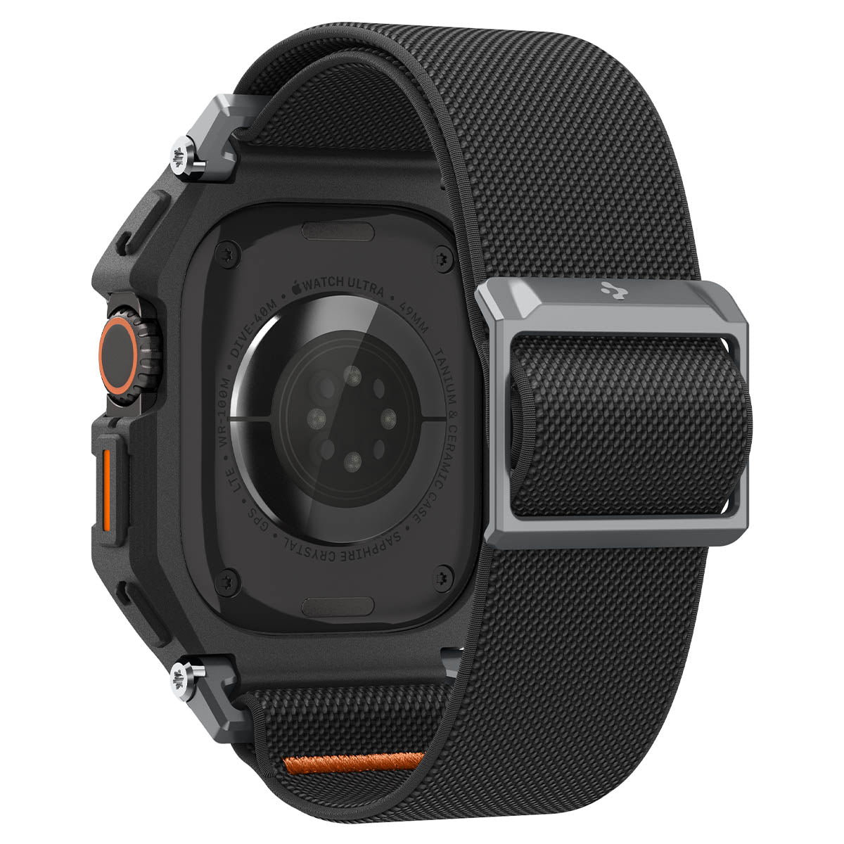 Hülle mit Armband + Glas für Apple Watch Ultra 3 / 2 / 1 (49 mm), Spigen Lite Fit Pro SP, Schwarz