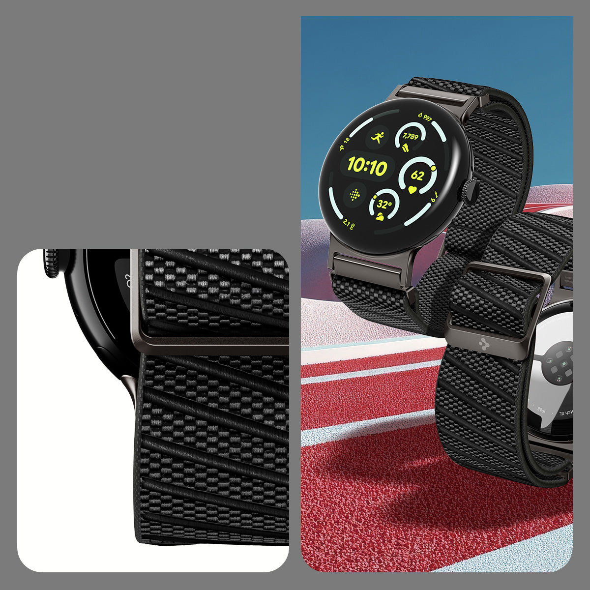 Armband für Pixel Watch 4 / 3 / 2 / 1 41 mm, Spigen Lite Fit X V2, Schwarz