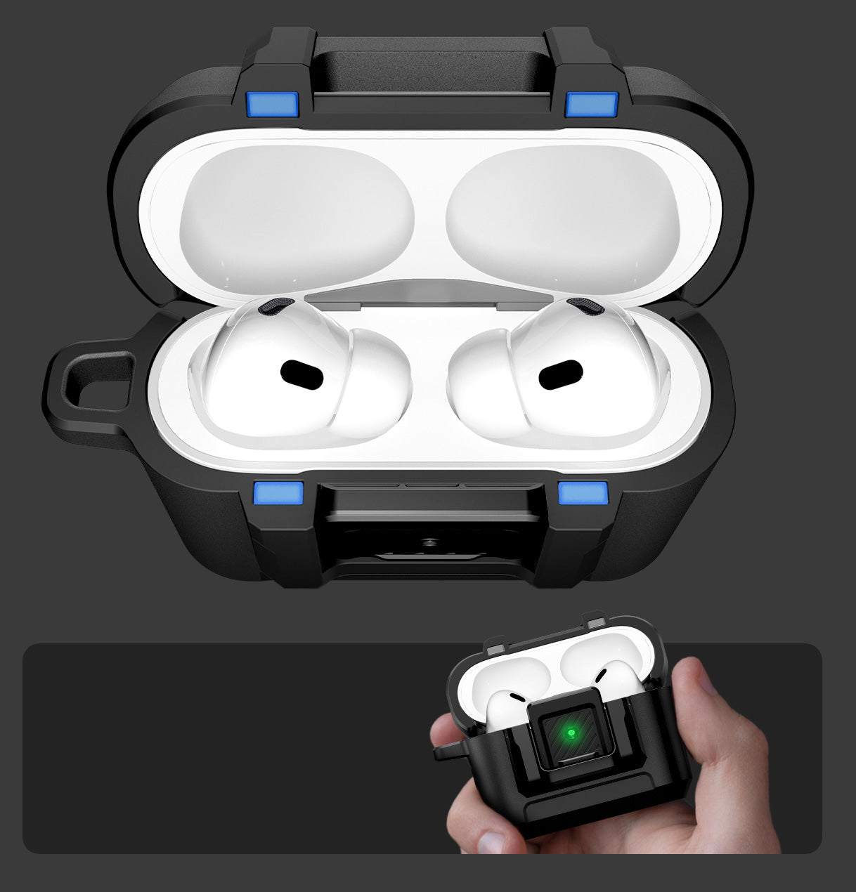 Schutzhülle Spigen Lock Fit für AirPods Pro 3, Schwarz