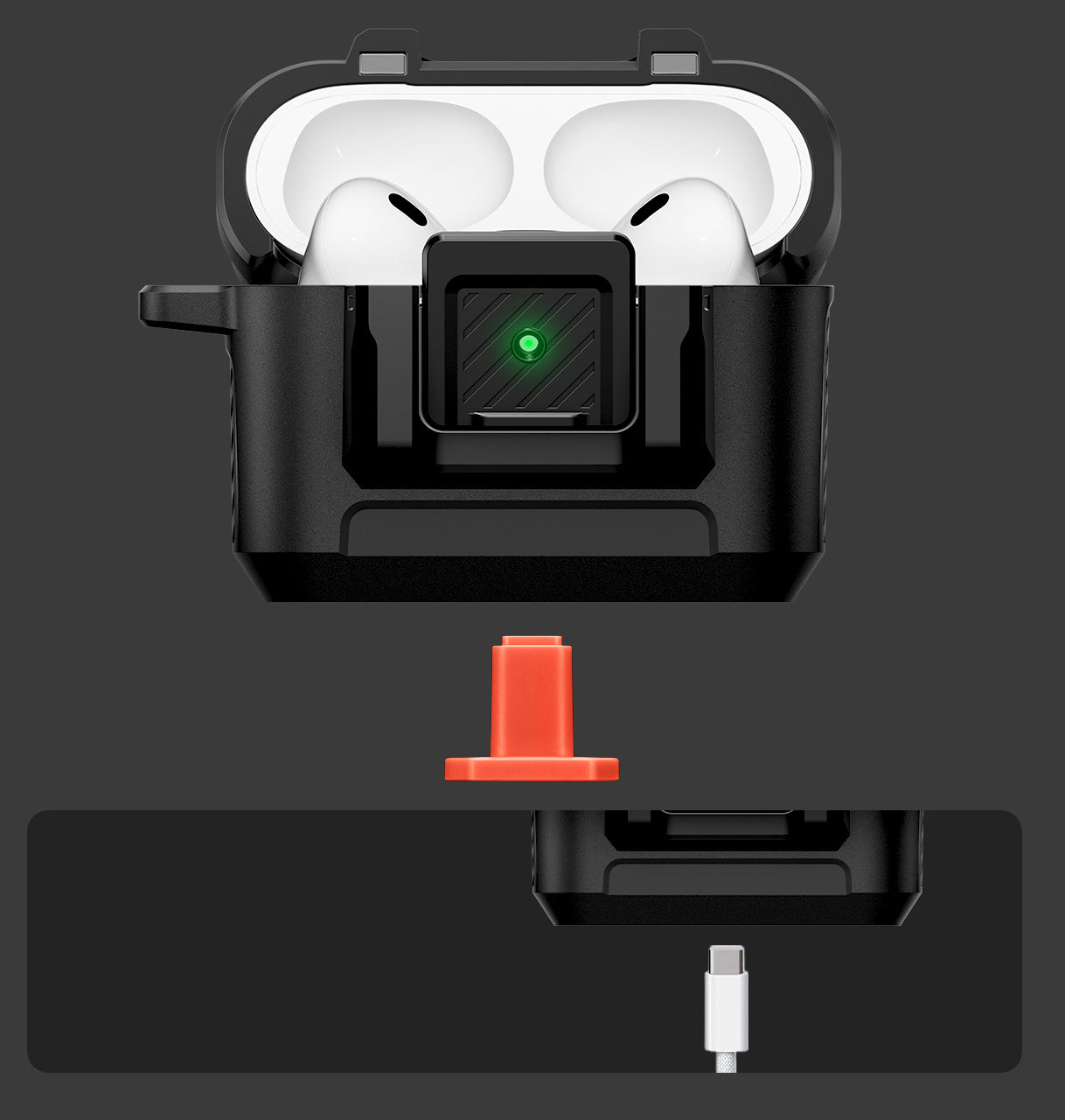 Schutzhülle Spigen Lock Fit für AirPods Pro 3, Schwarz